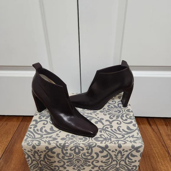 VINTAGE Gucci Chocolate Brown Ankle Booties Slip On Size 8M - Picture 4 of 8